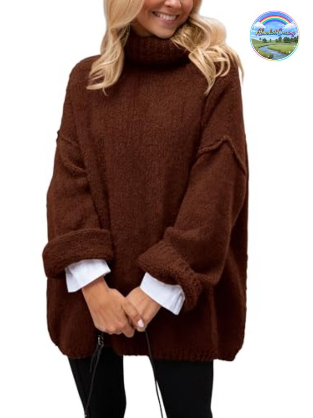 Women's Chunky Knit Turtleneck Oversized Pullover Sweater Fall Winter